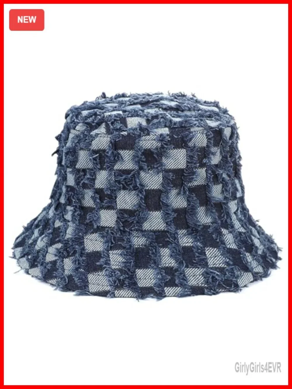 Vintage Wash Cotton Bucket Hat Checkerboard Fishermen Sun Cap